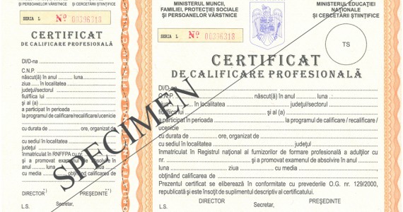 certificat de calificare profesionala